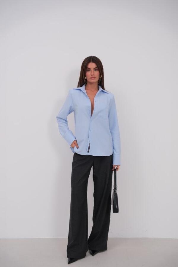 Vatkalı Oversize Gömlek - 1