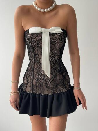 Vencover Straplez Elbise - 2
