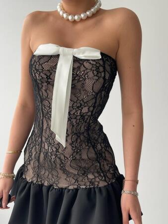 Vencover Straplez Elbise - 5