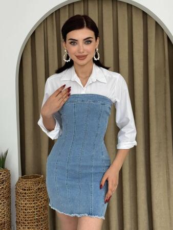 Vinna Straplez Kot Mini Elbise - 1