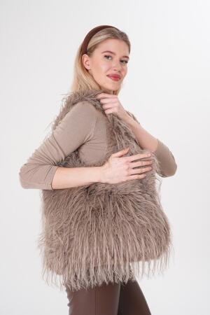 VİZON Peluş Kürklü Suni Çanta 03 - Angelino Butik