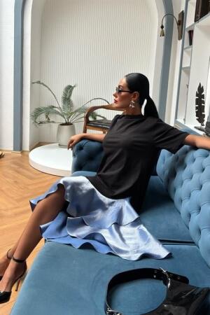 Volanlı Süprem Elbise 2864 - ANGELINO BuyukBedeniz (1)