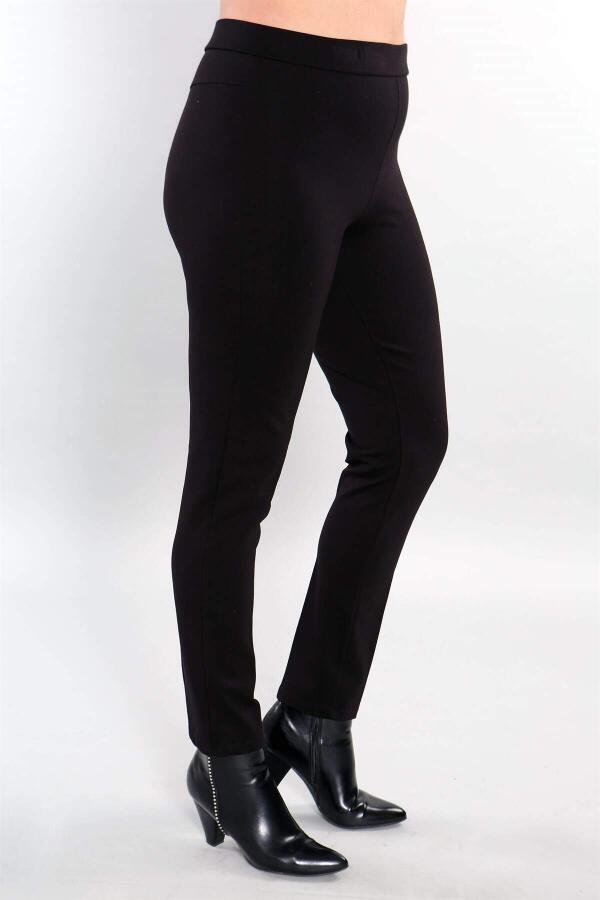 Plus Size Black Trousers with Elastic Waist - 3