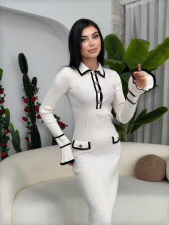 Wale Cep Detaylı Elbise - 1