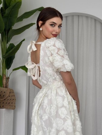 Wear Sırt Bağlama Detaylı Elbise - 1