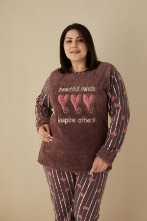 Welsoft Polar Kadın Büyük Beden Pijama Takımı 808037 - 2