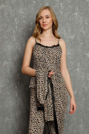 Women's 100% Cotton 3-Piece Dressing Gown Pajama Set 16102 - 1