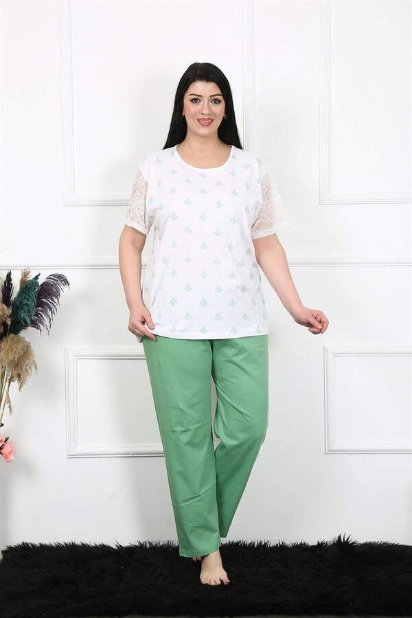 Women's 5XL-6XL-7XL-8XL Plus Size Short Sleeve Pajama Set 75001 - 3