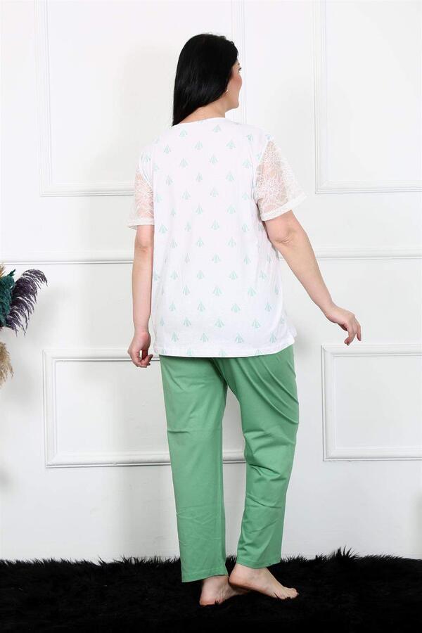 Women's 5XL-6XL-7XL-8XL Plus Size Short Sleeve Pajama Set 75001 - 4