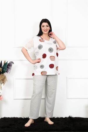 Women's 5XL-6XL-7XL-8XL Plus Size Short Sleeve Pajama Set 75002 - 3