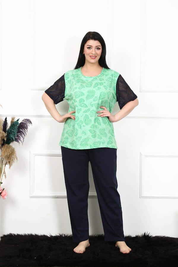Women's 5XL-6XL-7XL-8XL Plus Size Short Sleeve Pajama Set 75004 - 3