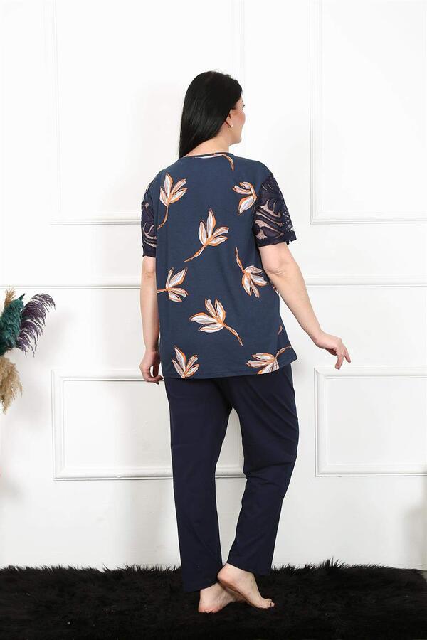 Women's 5XL-6XL-7XL-8XL Plus Size Short Sleeve Pajama Set 75005 - 4