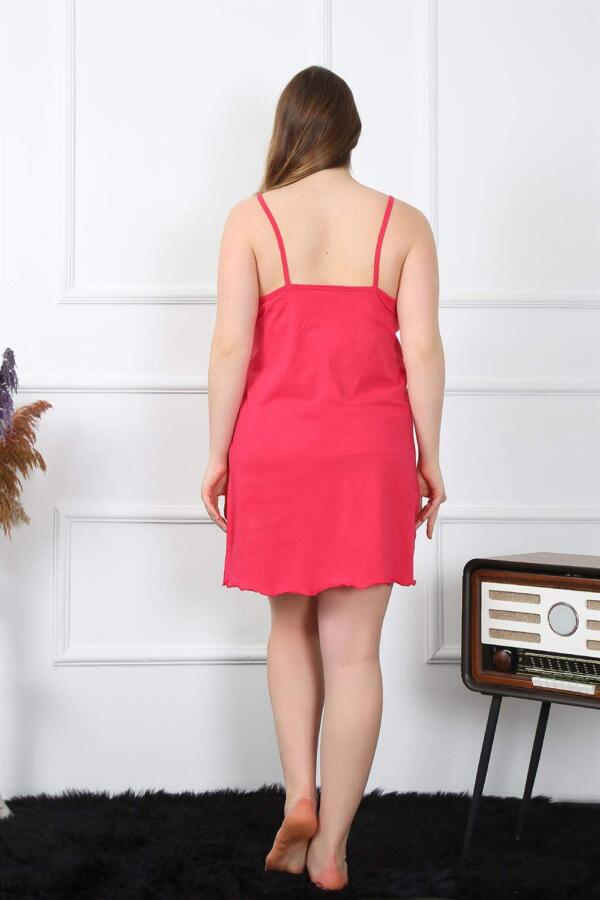 Women's Cotton Fuchsia Rope Strap Plus Size Nightgown 1021 - 5