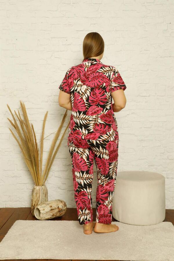 Women's Cotton Pocketed Short Sleeve Plus Size Pajama Set 202122 - 3