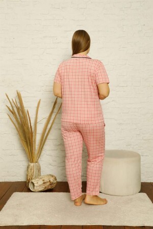 Women's Cotton Pocketed Short Sleeve Plus Size Pajama Set 202126 - 3