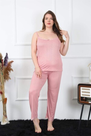 Women's Large Size Powder Rope Strap Pajama Set 202195 - 2