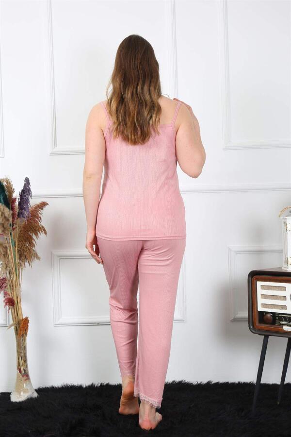 Women's Large Size Powder Rope Strap Pajama Set 202195 - 5