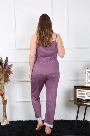 Women's Large Size Plum Rope Strap Pajama Set 202195 - 5