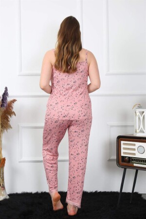 Women's Large Size Salmon Rope Strap Pajama Set 202198 - 5