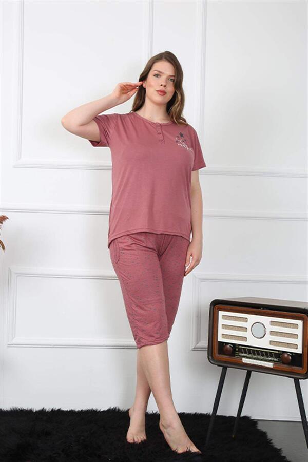 Women's Large Size Viscon Capri Pajama Set 202201 - 2