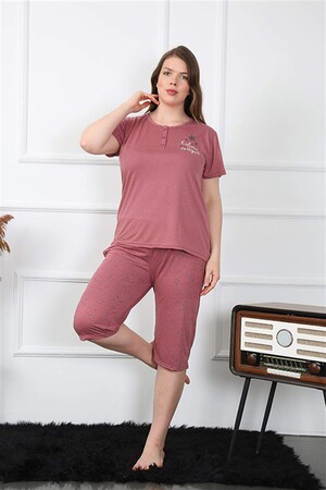 Women's Large Size Viscon Capri Pajama Set 202201 - 3