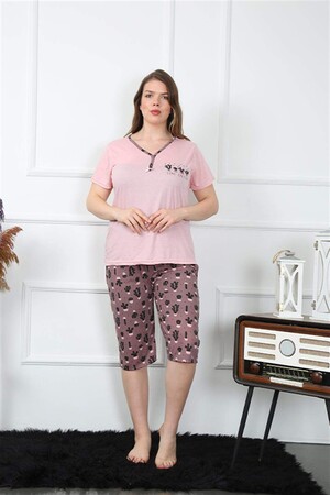 Women's Large Size Viscon Capri Pajama Set 202202 - 1