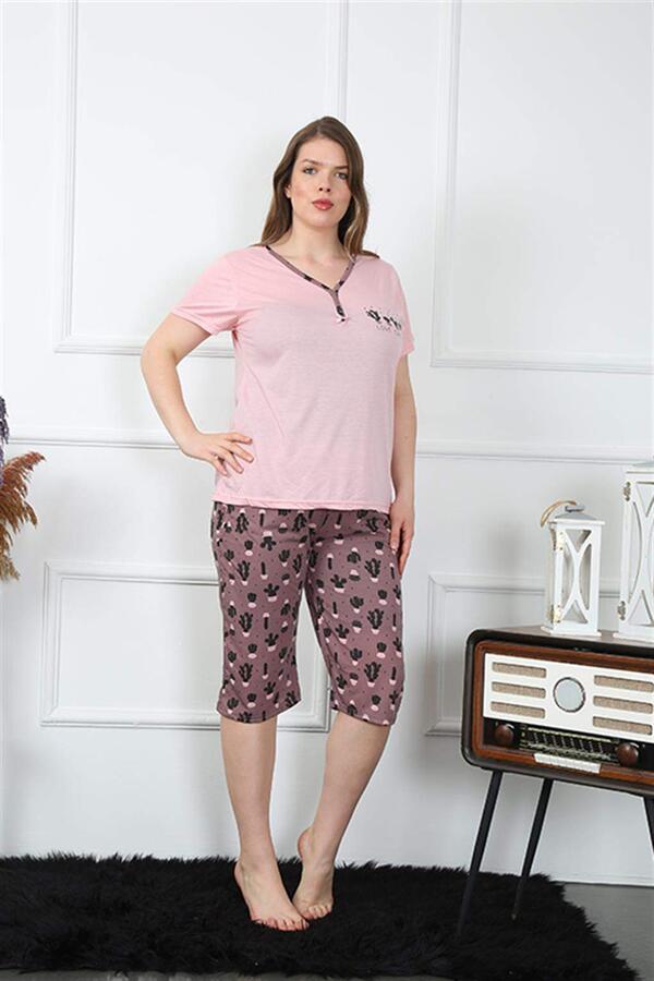 Women's Large Size Viscon Capri Pajama Set 202202 - 2
