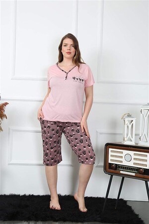Women's Large Size Viscon Capri Pajama Set 202202 - 4
