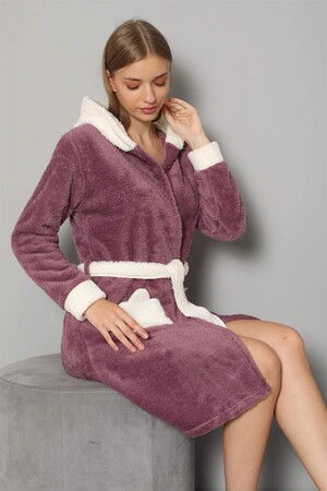 Women's Purple Welsoft Fleece Dressing Gown 20573 - 5