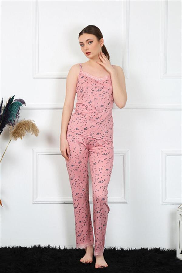 Women's Rope Strap Powder Pajama Set 4137 - 3