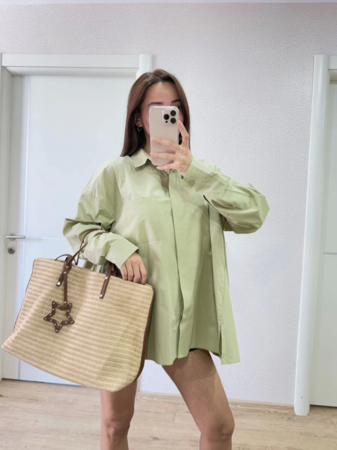 Yakalı Yandan Yırtmaçlı Gömlek - Yeşil - 3