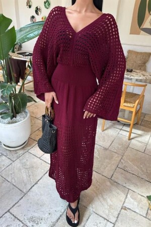 Yarasa Kollu Ajurlu Triko Elbise 2836 - 6