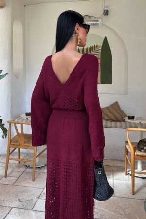 Yarasa Kollu Ajurlu Triko Elbise 2836 - 8