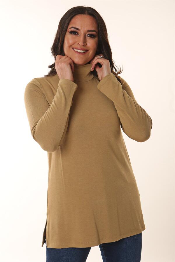 Yarım Balıkçı Bej Triko - 1