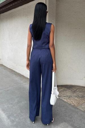 Yeleği Çapraz Detay Düğmeli Cepli Yelekli Takım 10150 - 4