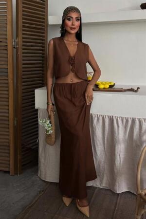 Yelek Önden Bağlamalı Uzun Etekli Takım 10192 - 6