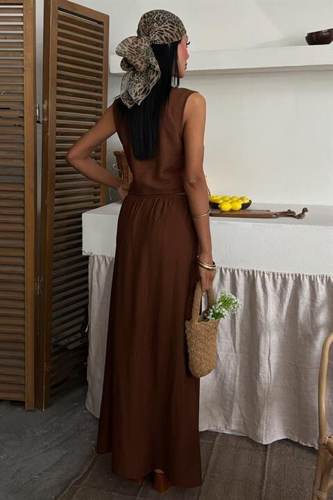 Yelek Önden Bağlamalı Uzun Etekli Takım 10192 - 4