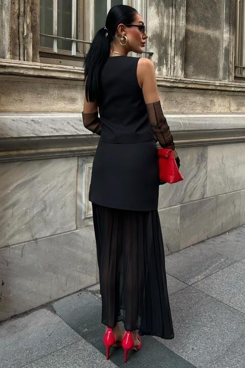 Yelek Ve Pilise Etekli Premium Takım 10096 - 3