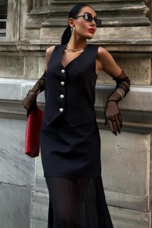 Yelek Ve Pilise Etekli Premium Takım 10096 - 6