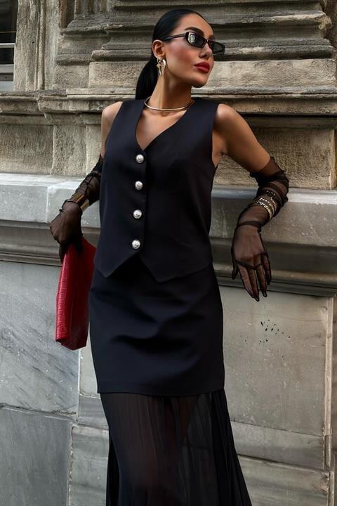 Yelek Ve Pilise Etekli Premium Takım 10096 - 6