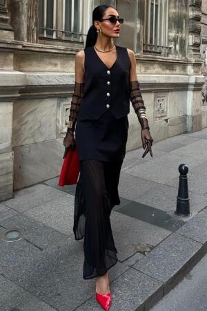 Yelek Ve Pilise Etekli Premium Takım 10096 - 7