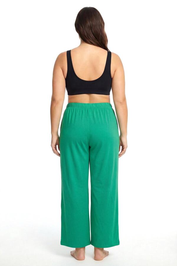 Yeşil Büyük Beden Rahat Kesim Cepli Pijama Altı - 3