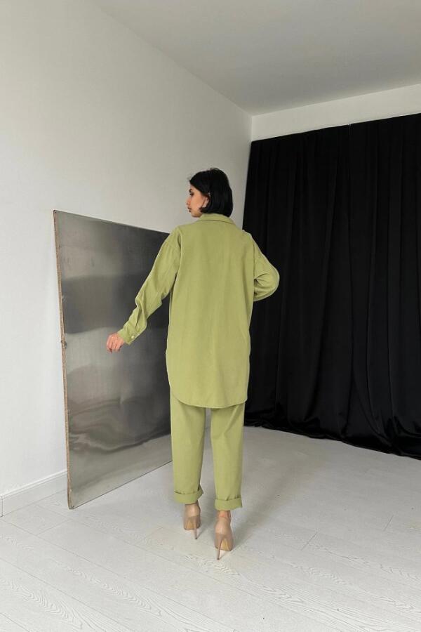 Yeşil Gömlek Ve Çıtçıtlı Pantolon Takım - 4