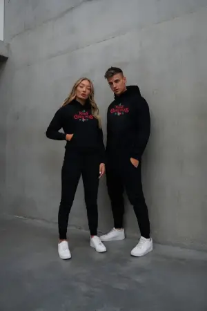 Yılbaşı Merry Christmas Baskılı Oversize Kapüşonlu Sweatshirt Hoodie - Siyah - ANGELINO BuyukBedeniz (1)