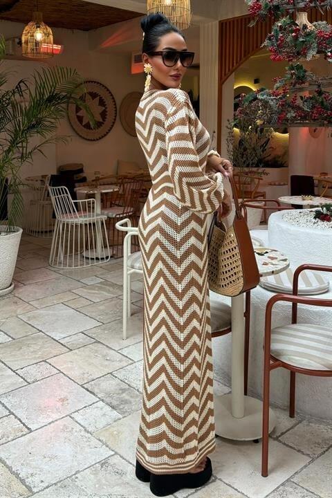 Yırtmaç Detaylı Triko Elbise 2855 - 4
