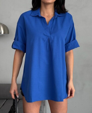 Yırtmaç Detaylı Tunik Gömlek - 3